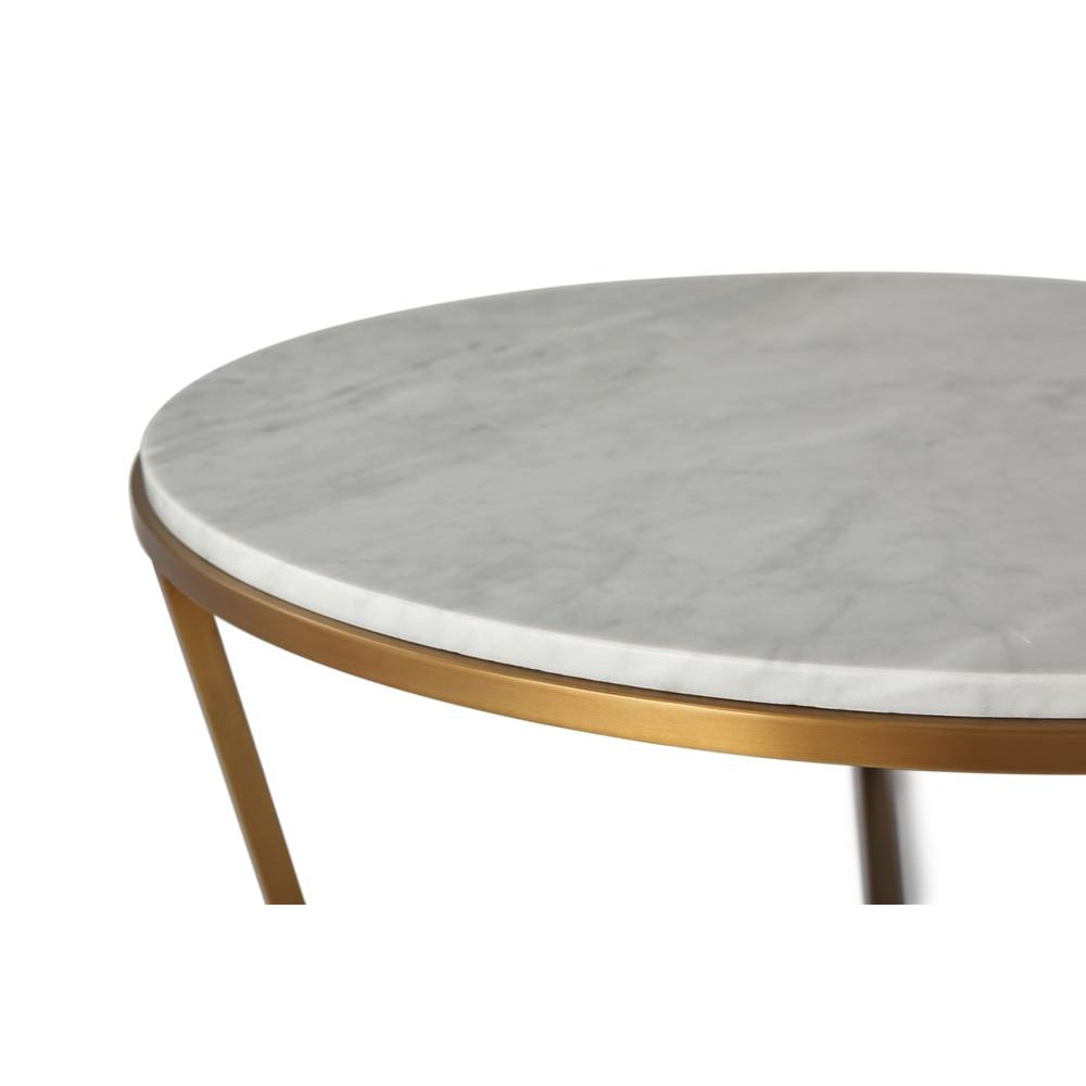 Small Fisher Round Cocktail Table (Marble)-Theodore Alexander-THEO-TAS51035.C096-Coffee TablesBrushed Brass-9-France and Son