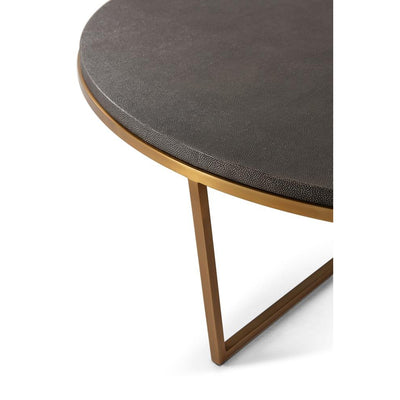 Fisher Round Cocktail Table (Shagreen)-Theodore Alexander-THEO-TAS51036.C095-Coffee TablesOvercast-10-France and Son