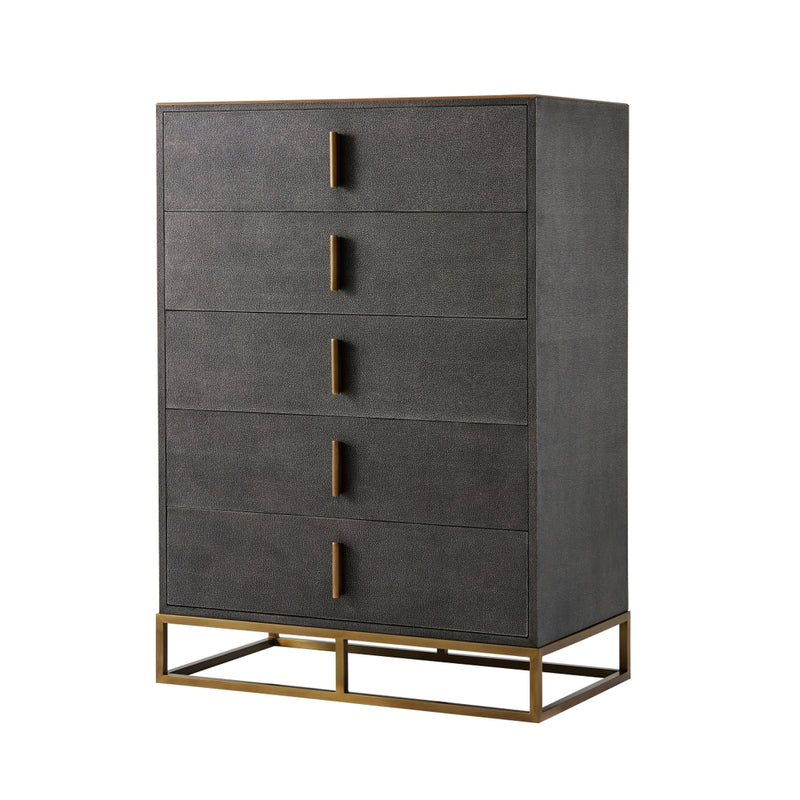 Blain Tall Boy Chest of Drawers-Theodore Alexander-THEO-TAS60013.C095-DressersOvercast-5-France and Son