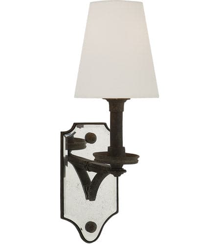 Vincenzo Mirrored Sconce-Visual Comfort-VISUAL-TOB 2330WI-L-Wall LightingWeathered Iron-3-France and Son