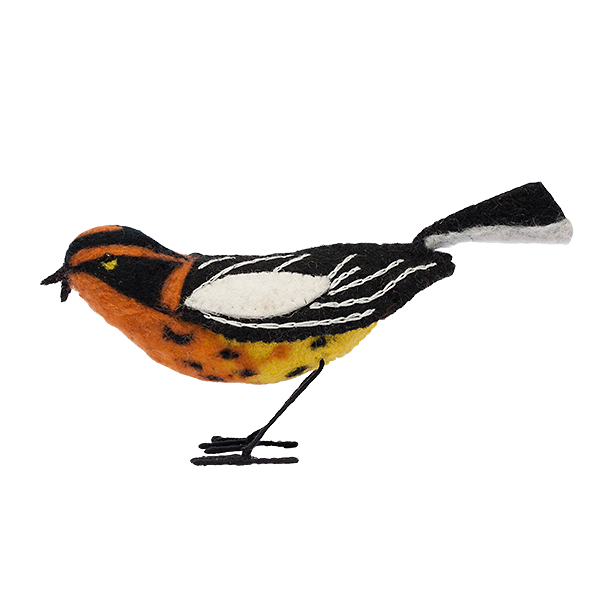 Felt Bird - Blackburnian Warbler-Gold Leaf Design Group-GOLDL-TX721-Decorative Objects-1-France and Son