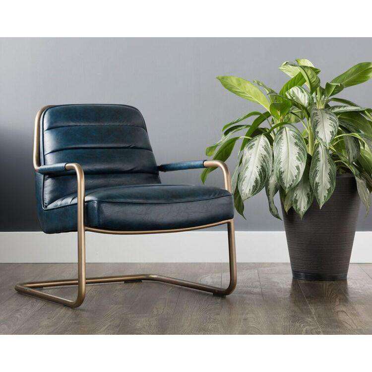 Lincoln Lounge Chair - Rustic Bronze-Sunpan-SUNPAN-102586-Lounge ChairsBlue-11-France and Son
