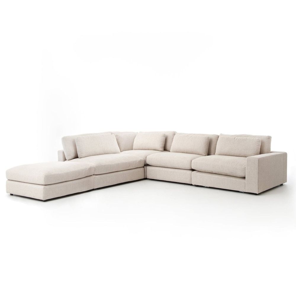 Bloor 4-Pc Raf Sectional W/ Ottoman-Four Hands-FH-UATR-066-377-S3-SectionalsEssence Natural-2-France and Son
