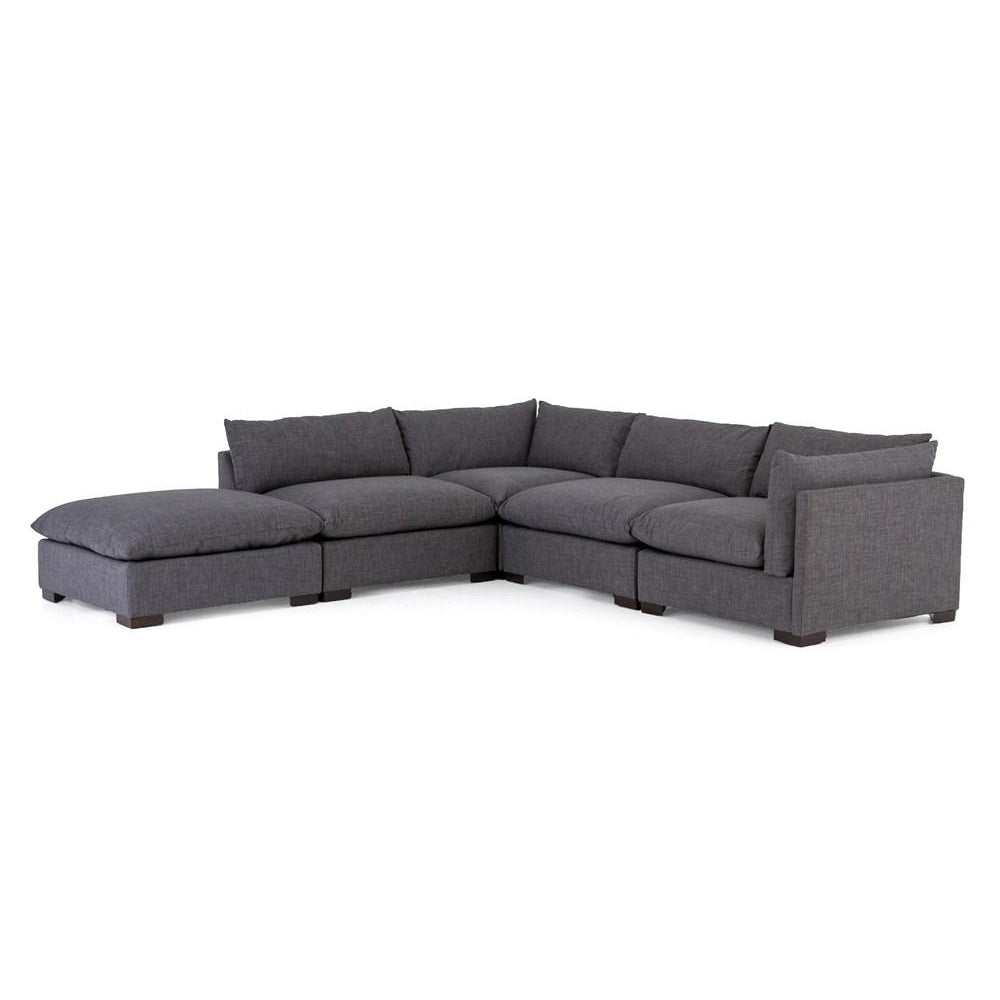Westwood Sectional with Ottoman-Four Hands-FH-UATR-S02-008-Sectionals4-Pc Sectional-Bennett Charcoal-9-France and Son
