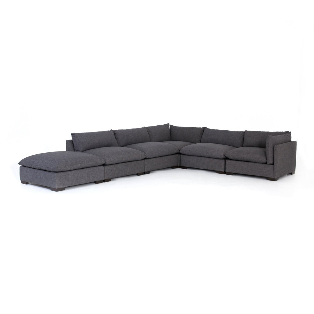 Westwood Sectional with Ottoman-Four Hands-FH-UATR-S06-008-Sectionals5-Pc Sectional-Bennett Charcoal-12-France and Son