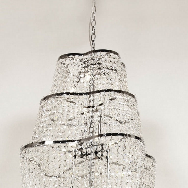 Liam Tiered Crystal Chandelier-France & Son-UR798S-Chandeliers-3-France and Son