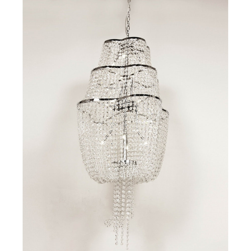 Liam Tiered Crystal Chandelier-France & Son-UR798S-Chandeliers-2-France and Son