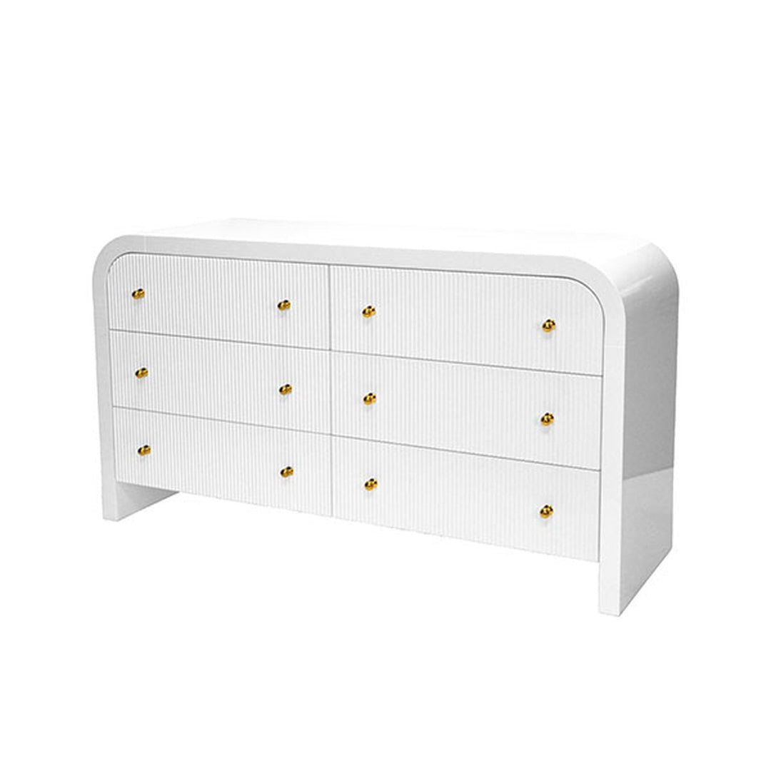 Valentina Waterfall Edge Chest With Fluted Drawer Front-Worlds Away-WORLD-VALENTINA WH-DressersWhite-4-France and Son