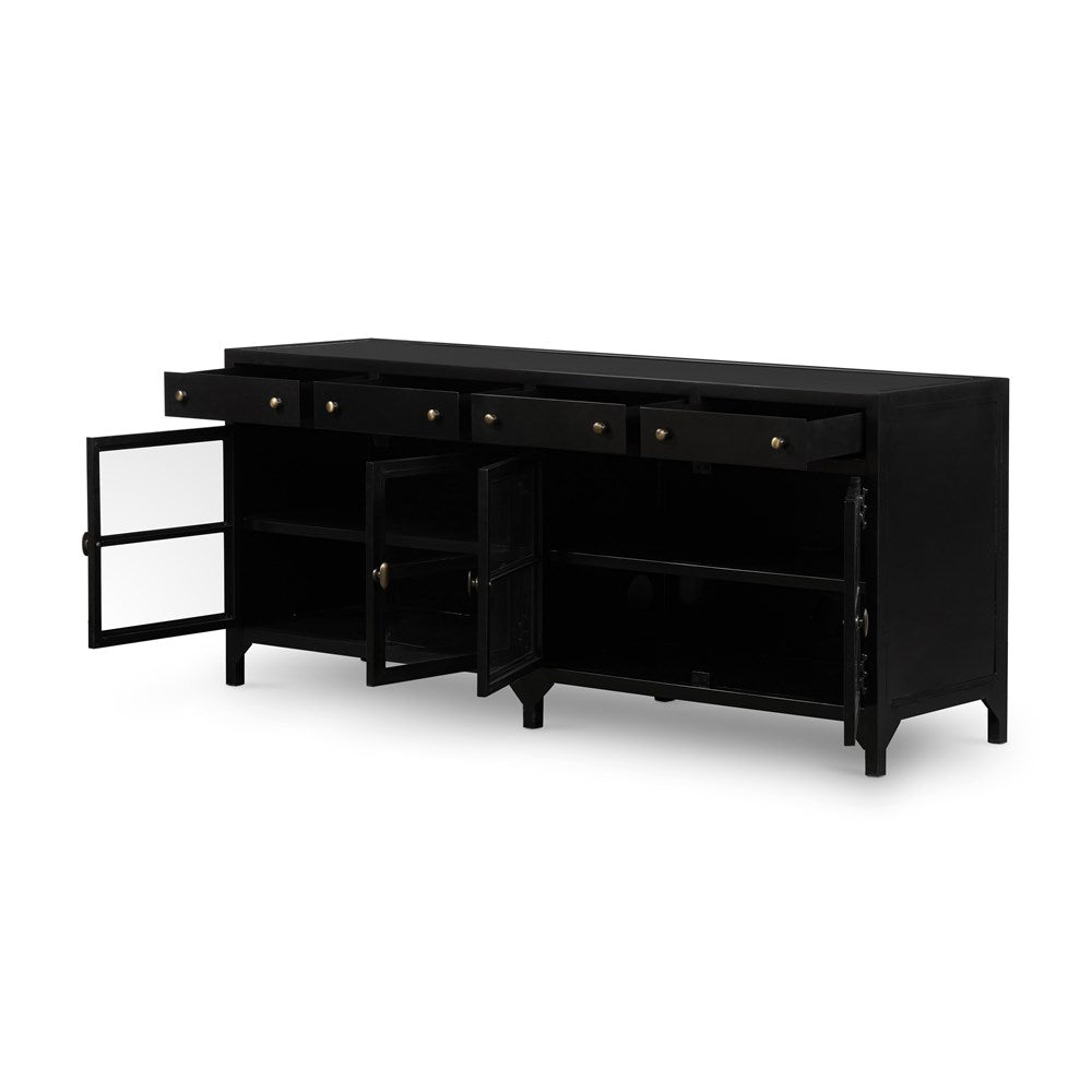 Shadow Box Media Console-Four Hands-FH-VBEL-F037-Media Storage / TV StandsBlack-6-France and Son