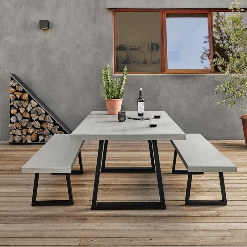 Cyrus Outdoor Dining Table-Four Hands-FH-VCNS-F004A-Dining TablesLight Grey-2-France and Son
