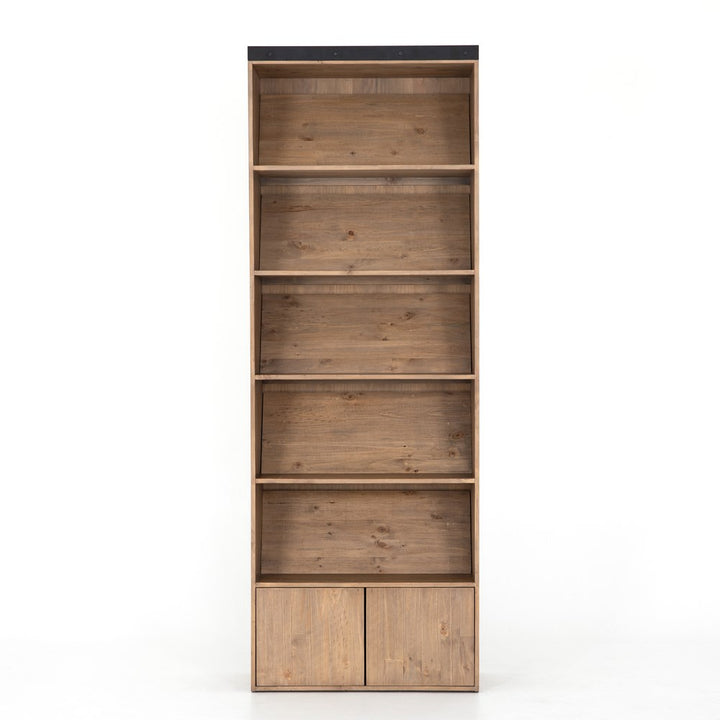 Bane Bookshelf-Four Hands-FH-223550-001-Bookcases & CabinetsSmoked Pine-With Ladder-10-France and Son