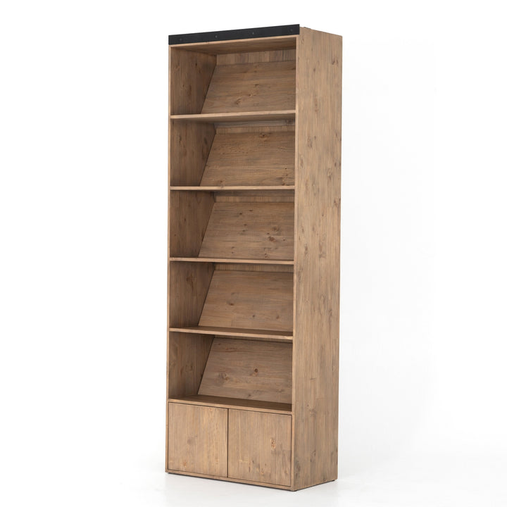 Bane Bookshelf-Four Hands-FH-VHDN-039-Bookcases & CabinetsSmoked Pine-Without Ladder-1-France and Son