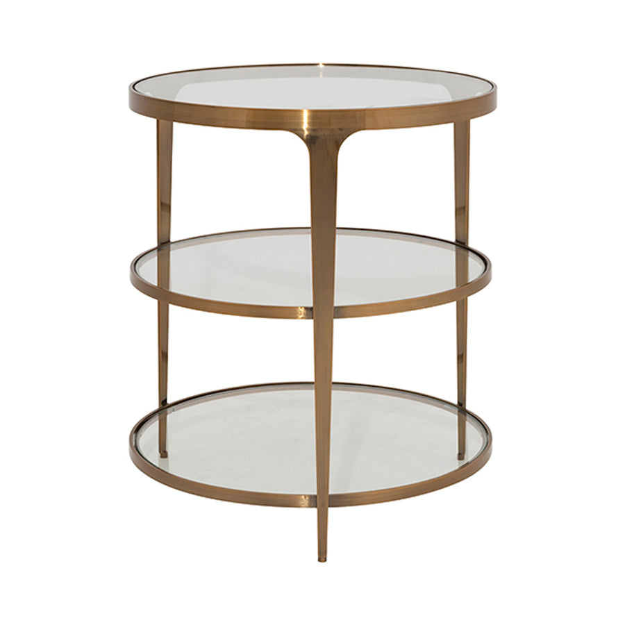 Vienna End table-Worlds Away-WORLD-VIENNA ABR-Side TablesAntique Brass-1-France and Son
