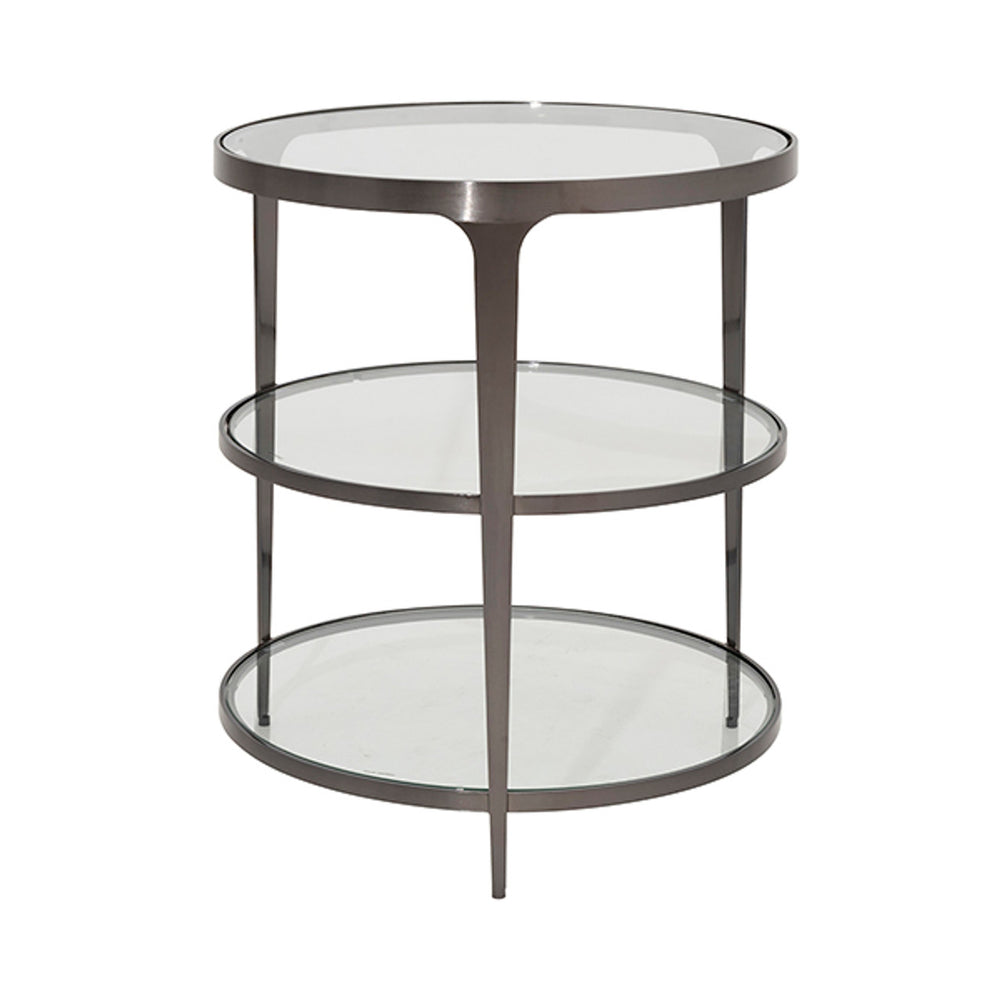 Vienna End table-Worlds Away-WORLD-VIENNA ABR-2-Side TablesGunmetal-2-France and Son