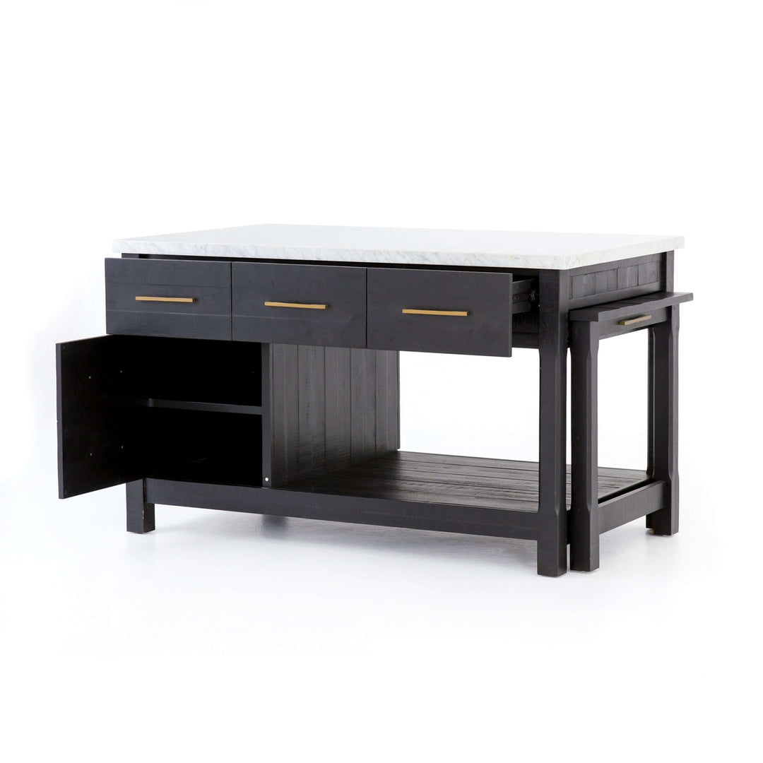 Ian Kitchen Island - Black Acacia-Four Hands-FH-VPTN-040C-Kitchen Island-4-France and Son