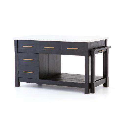 Ian Kitchen Island - Black Acacia-Four Hands-FH-VPTN-040C-Kitchen Island-1-France and Son