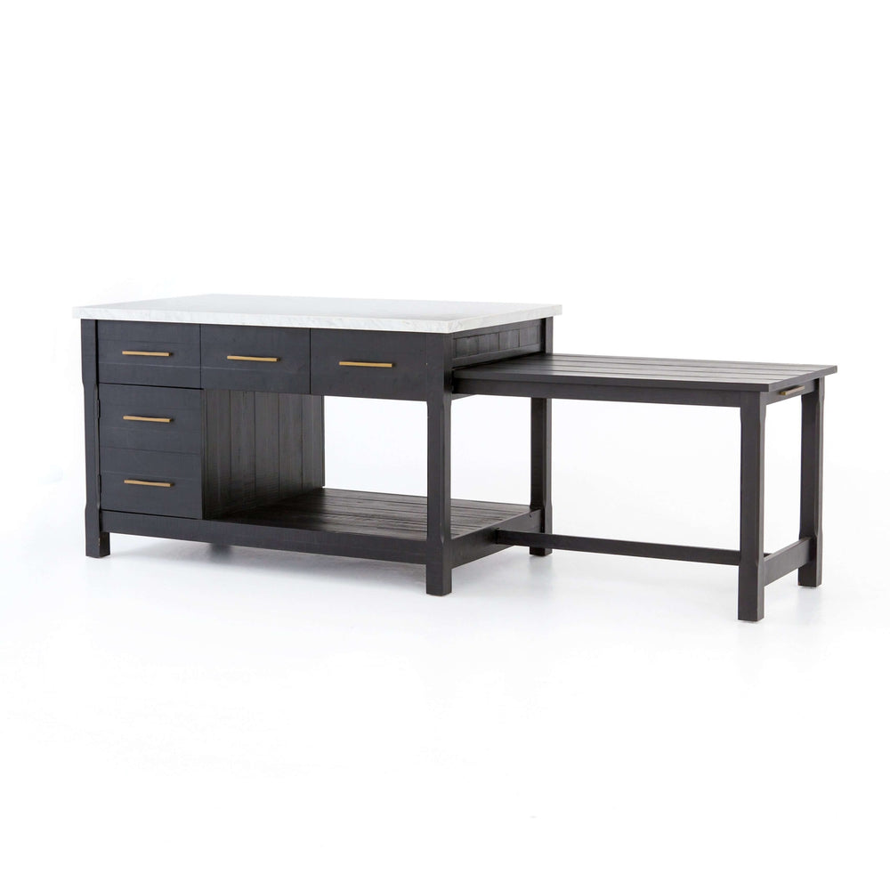 Ian Kitchen Island - Black Acacia-Four Hands-FH-VPTN-040C-Kitchen Island-2-France and Son