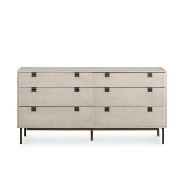 Carly 6 Drawer Dresser - Grey Wash-Four Hands-FH-VPTN-185-Dressers-3-France and Son