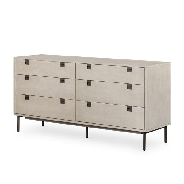 Carly 6 Drawer Dresser - Grey Wash-Four Hands-FH-VPTN-185-Dressers-1-France and Son