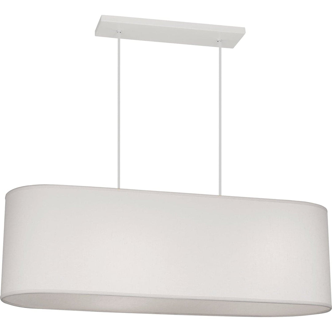 Elena Linear Pendant-Robert Abbey Fine Lighting-ABBEY-W170-PendantsPearl Dupioni Fabric Shade-2-France and Son