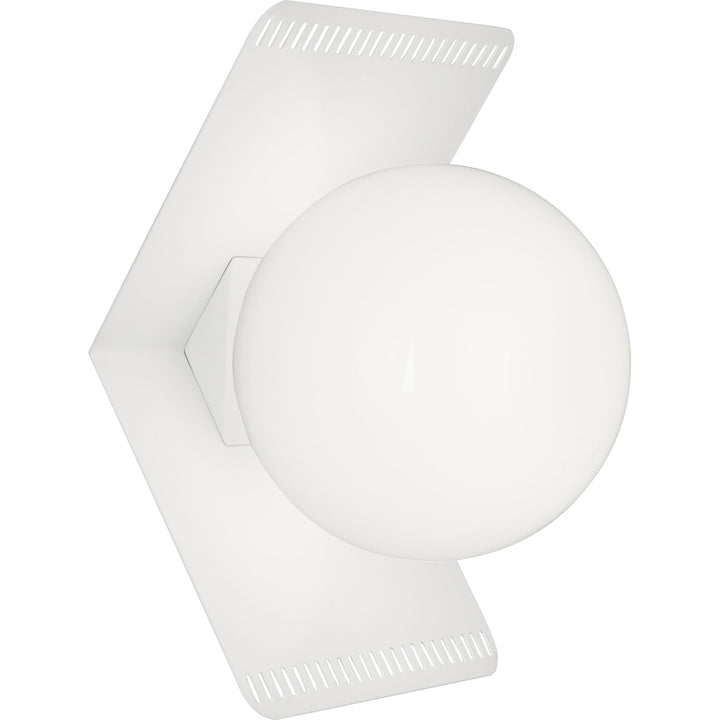 Jonathan Adler Rio Fold Wall Sconce-Robert Abbey Fine Lighting-ABBEY-W635-Outdoor Wall SconcesSatin White Powder Coat Finish With White Glass Shade-4-France and Son