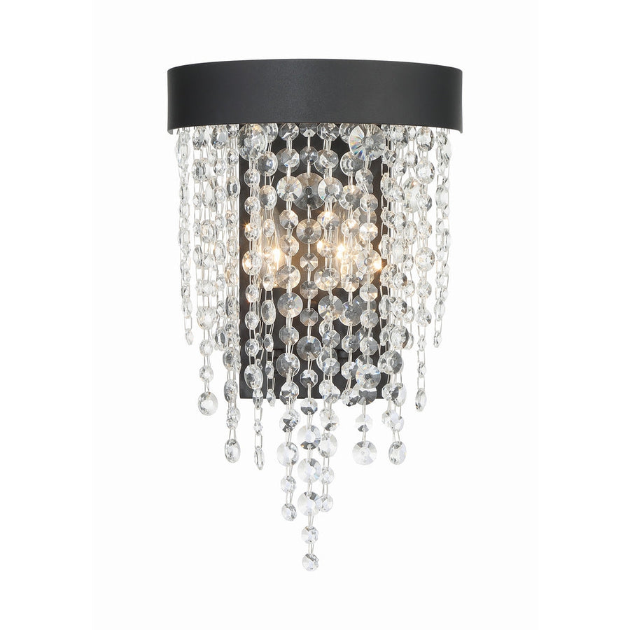 Winham 2 Light Crystal Wall Mount-Crystorama Lighting Company-CRYSTO-WIN-612-BF-CL-MWP-Flush MountsBlack Forged-2-France and Son