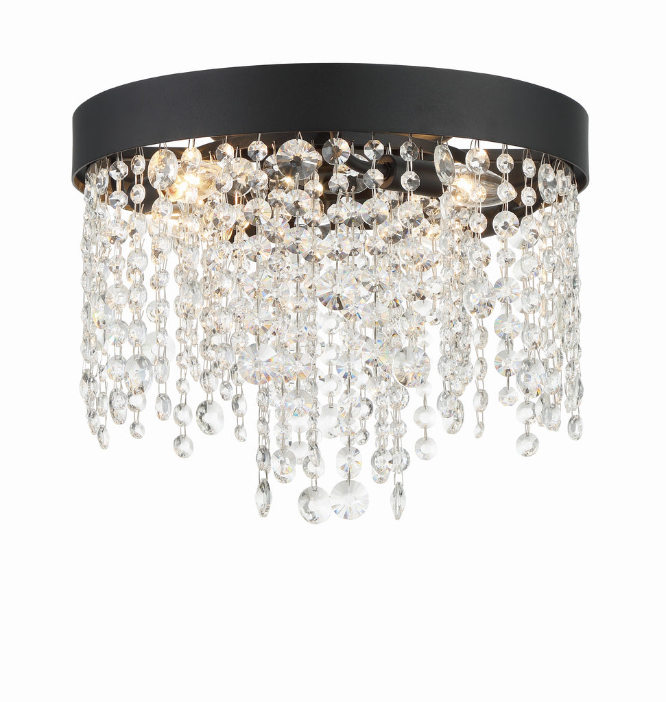Winham 4 Light Crystal Ceiling Mount-Crystorama Lighting Company-CRYSTO-WIN-613-BF-CL-MWP-Flush MountsBlack Forged Metal-2-France and Son