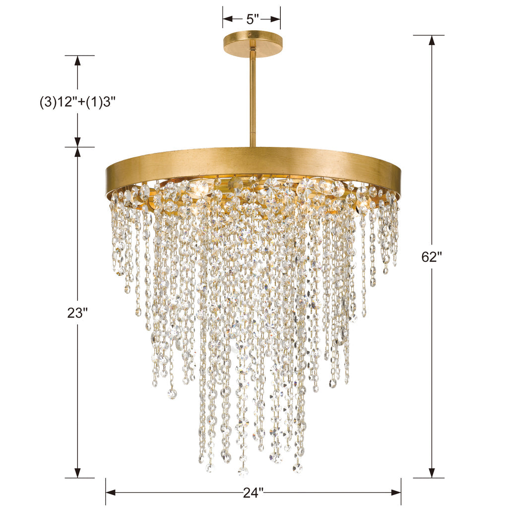 Winham 6 Light Crystal Chandelier-Crystorama Lighting Company-CRYSTO-WIN-616-GA-CL-MWP-Chandeliers-3-France and Son