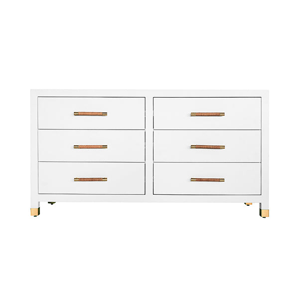Winchester Six Drawer Chest-Worlds Away-WORLD-WINCHESTER WH-DressersWhite-2-France and Son