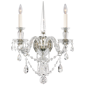 Dune Medium Double Sconce in Crystal-Visual Comfort-VISUAL-RL 2005CG-Wall Lighting-1-France and Son