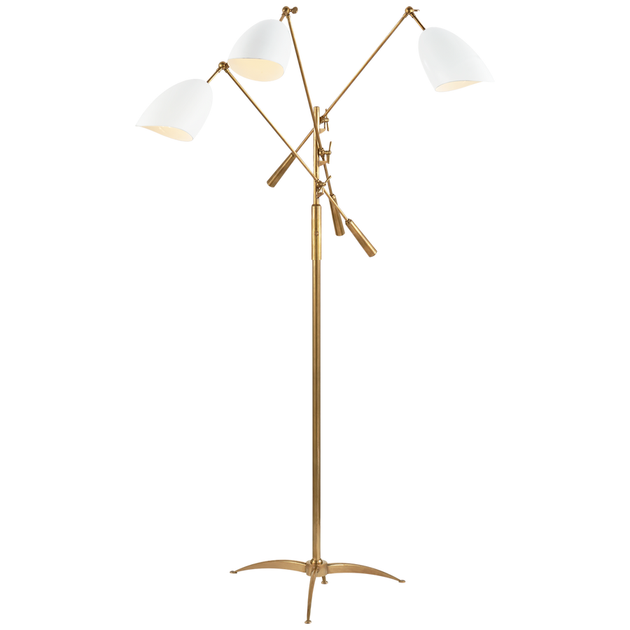 Solala Triple Arm Floor Lamp-Visual Comfort-VISUAL-ARN 1009HAB-WHT-Floor LampsWhite-1-France and Son