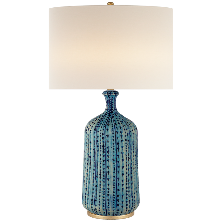 Cullen Table Lamp-Visual Comfort-VISUAL-ARN 3608PA-L-Table LampsPebbled Aquamarine-6-France and Son