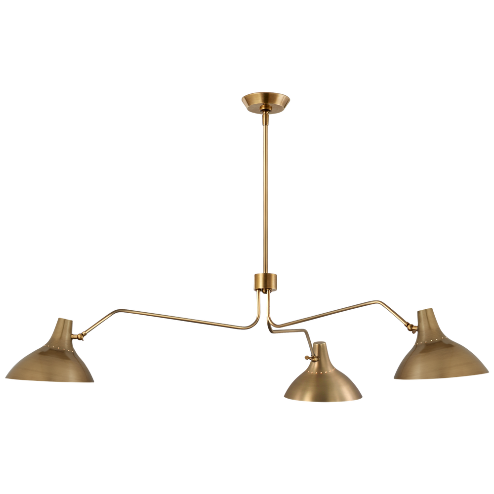 Carlisle Large Triple Arm Chandelier-Visual Comfort-VISUAL-ARN 5006HAB-ChandeliersHand-Rubbed Antique Brass-2-France and Son