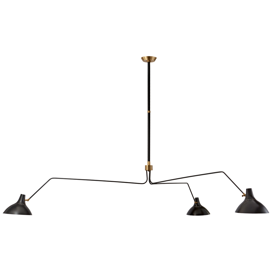 Carlisle Grande Triple Arm Chandelier-Visual Comfort-VISUAL-ARN 5007BLK-ChandeliersBlack-3-France and Son