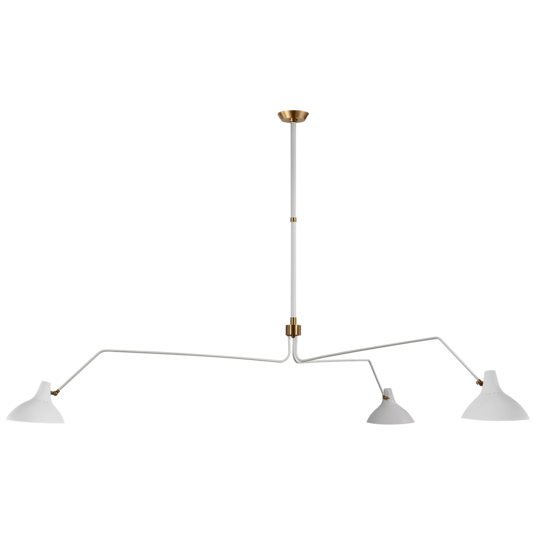 Carlisle Grande Triple Arm Chandelier-Visual Comfort-VISUAL-ARN 5007WHT-ChandeliersWhite-1-France and Son