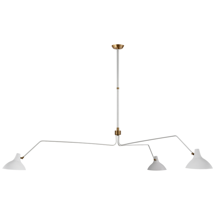 Carlisle Grande Triple Arm Chandelier-Visual Comfort-VISUAL-ARN 5007WHT-ChandeliersWhite-1-France and Son