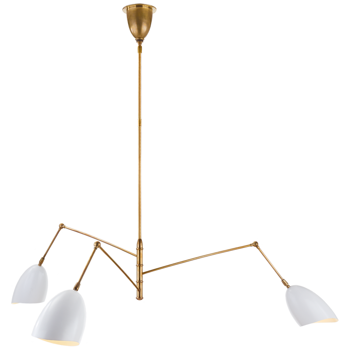 Shannon Triple-Arm Chandelier-Visual Comfort-VISUAL-ARN 5009HAB-WHT-ChandeliersLarge-White-4-France and Son