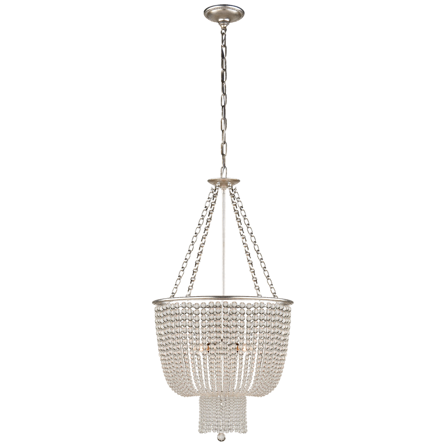Jazzlyn Chandelier-Visual Comfort-VISUAL-ARN 5102BSL-CG-ChandeliersOne Tier-Burnished Silver Leaf-Clear Glass-1-France and Son