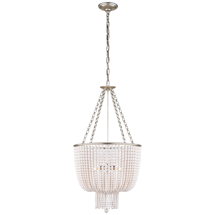 Jazzlyn Chandelier-Visual Comfort-VISUAL-ARN 5102BSL-WG-ChandeliersOne Tier-Burnished Silver Leaf-White Acrylic-5-France and Son
