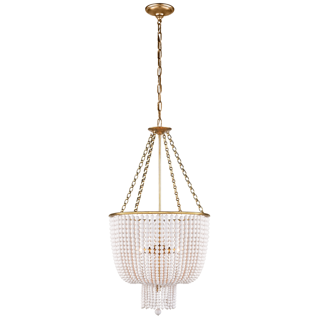 Jazzlyn Chandelier-Visual Comfort-VISUAL-ARN 5102HAB-WG-ChandeliersOne Tier-Hand-Rubbed Antique Brass-White Acrylic-7-France and Son