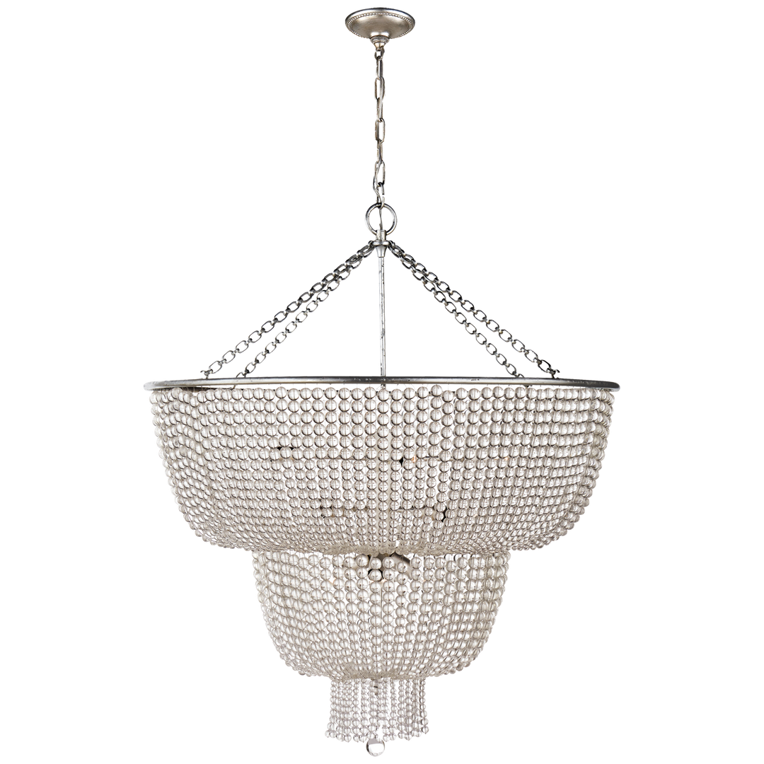 Jazzlyn Chandelier-Visual Comfort-VISUAL-ARN 5104BSL-CG-ChandeliersTwo Tier-Burnished Silver Leaf-Clear Glass-8-France and Son