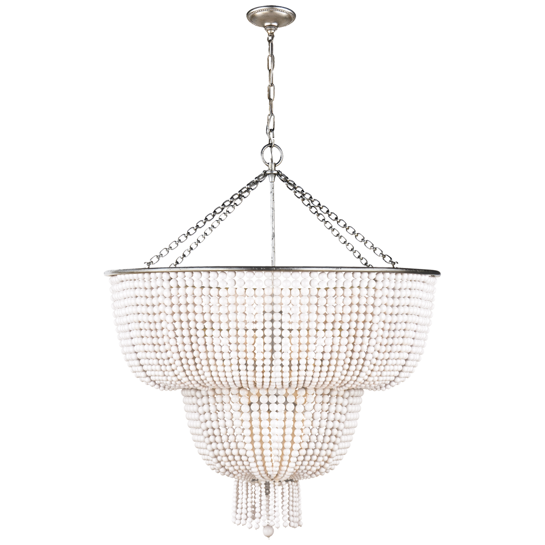 Jazzlyn Chandelier-Visual Comfort-VISUAL-ARN 5104BSL-WG-ChandeliersTwo Tier-Burnished Silver Leaf-White Acrylic-9-France and Son