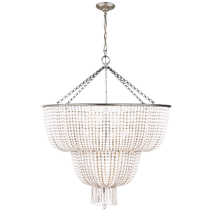 Jazzlyn Chandelier-Visual Comfort-VISUAL-ARN 5104BSL-WG-ChandeliersTwo Tier-Burnished Silver Leaf-White Acrylic-9-France and Son