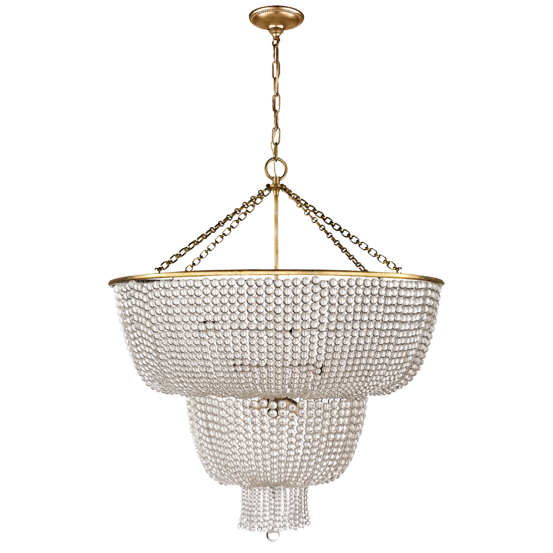Jazzlyn Chandelier-Visual Comfort-VISUAL-ARN 5104HAB-CG-ChandeliersTwo Tier-Hand-Rubbed Antique Brass-Clear Glass-10-France and Son