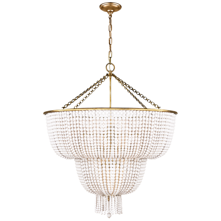 Jazzlyn Chandelier-Visual Comfort-VISUAL-ARN 5104HAB-WG-ChandeliersTwo Tier-Hand-Rubbed Antique Brass-White Acrylic-11-France and Son