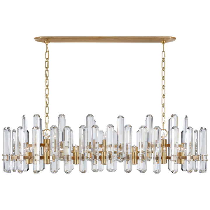 Byron Large Linear Chandelier-Visual Comfort-VISUAL-ARN 5127HAB-CG-ChandeliersHand-Rubbed Antique Brass-1-France and Son
