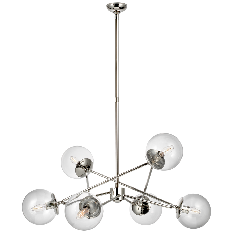 Tartan Large Dynamic Chandelier-Visual Comfort-VISUAL-ARN 5262PN-CG-ChandeliersPolished Nickel-1-France and Son