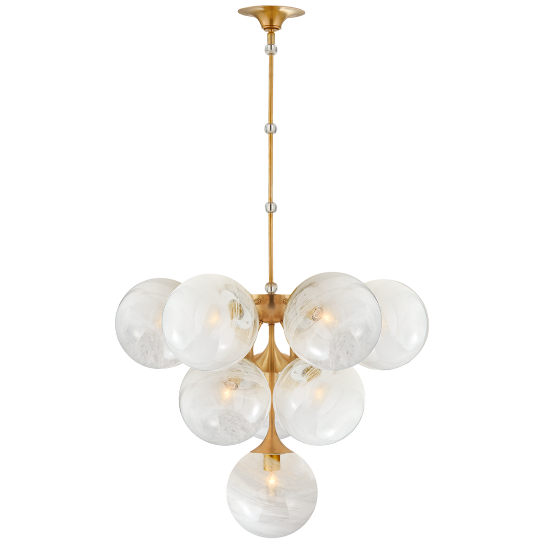 Cray Tiered Chandelier-Visual Comfort-VISUAL-ARN 5401HAB-WG-ChandeliersSmall-Hand-Rubbed Antique Brass-1-France and Son