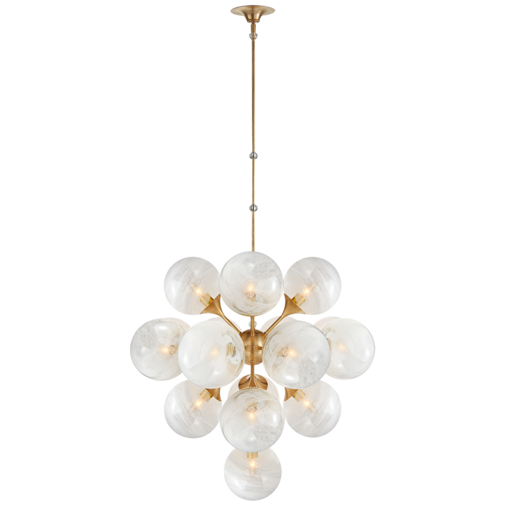 Cray Tiered Chandelier-Visual Comfort-VISUAL-ARN 5402HAB-WG-ChandeliersLarge-Hand-Rubbed Antique Brass-3-France and Son