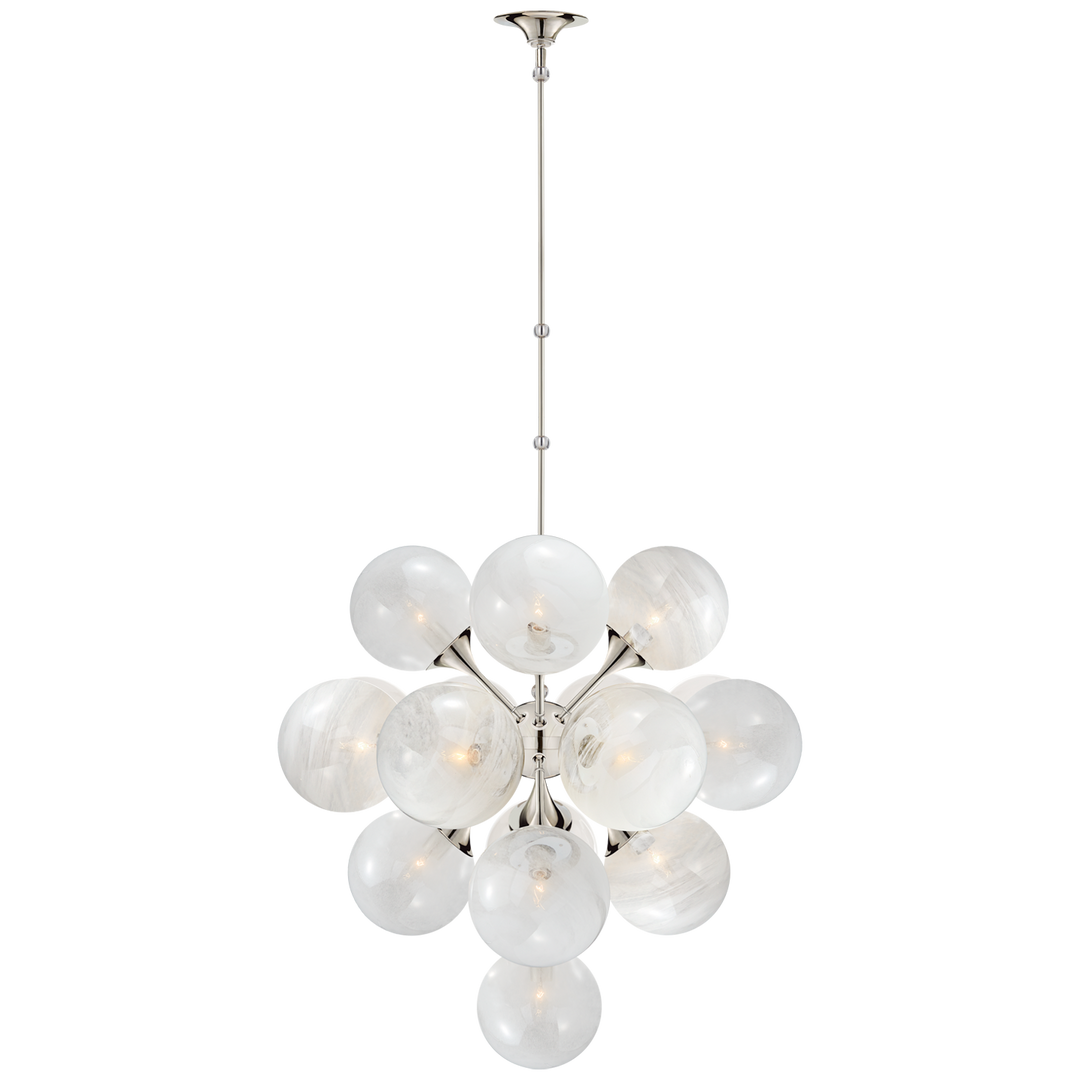 Cray Tiered Chandelier-Visual Comfort-VISUAL-ARN 5402PN-WG-ChandeliersLarge-Polished Nickel-4-France and Son